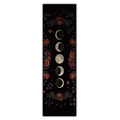 Black moon phase wall hanging with vintage floral border for home aesthetic decor - Style 42 / 40x150cm