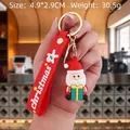 Santa Claus PVC keychain with red silicone strap, size 4.9x2.9cm, weighing 30.5g - Santa Claus-3