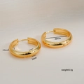 Polished gold titanium steel hoop earrings with 20mm diameter and 2.5mm width - 20mm / Gold