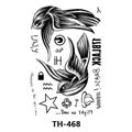 Waterproof temporary tattoo sticker with black swallow, padlock and star designs - Th-468 / 210*148mm