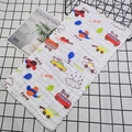 Soft 6-layer cotton gauze baby towel featuring colorful cartoon transport patterns - 25*25cm / Pattern 12