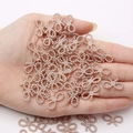 Pink pearl bow resin beads for DIY jewelry making and handmade crafts on palm - 60 Pieces / Light Coffee