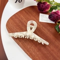 Large tortoiseshell acetate hair claw clip with white and beige marble texture for women - 11.5CM / Crystal Yellow
