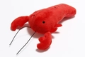 Cute red lobster plush squeaky toy for dogs made of soft short plush material - Lobster