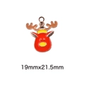 Christmas reindeer enamel alloy pendant in red and gold finish for DIY jewelry - 80# Reindeer