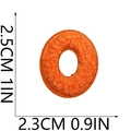 Mini orange chenille letter O embroidery patch measuring 2.5cm by 2.3cm for clothing - Number-0