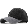 Berretto da baseball lavato vintage con visiera a contrasto e cotone invecchiato unisex - Regolabile / Grigio Scuro