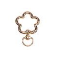 Golden flower-shaped spring hook keychain with alloy swivel ring for DIY projects - KC Gold