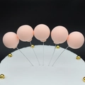 Pink clay balloon cake toppers in matte finish for birthday party dessert decor - Single Piece / Flesh Pink
