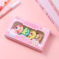 Cute dessert-shaped eraser set featuring waffles and macaroons in a pink gift box - Waffle Eraser - Pink