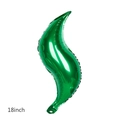 Groene 18-inch folieballon in S-vorm met gestroomlijnd golfontwerp voor feesten - 18 Inch / Groen