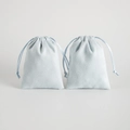 Light blue microfiber flannel drawstring pouches for jewelry and gift packaging - Light Blue