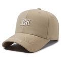 Casquette de baseball classique en toile kaki avec broderie 3D et sangle réglable - Réglable / Kaki