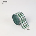 Green and white plaid Christmas ribbon 3.8cm wide and 2m long for gift wrapping - 3.8CM Green Plaid