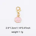 Pink enamel cloud charm with gold lobster clasp, size 2.9x1.2cm for shoes and bags - Style 32 Smiling Cloud