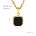 Collar de acero de titanio oro 18K con colgante negro octogonal y cadena de eslabones - Oro-Acrílico Negro