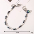 Chic 26cm candy color acrylic beaded hand chain with iridescent beads and pearl accents - Grey Black (K3704)