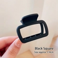 Pince à cheveux carrée noire mate pour cheveux fins, accessoire en plastique 5x4cm - Environ 5*4cm / Noir mat