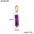 Detail view of purple natural stone pendant with dimensions 1.8cm height and 0.5cm width - Deep purple