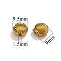 Golden shell-shaped stainless steel bead with 1.5mm large hole for jewelry making - Small Shell-Gold