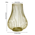 Golden iron wire pear-shaped candle holder measuring 23.5cm high with hollow metal design - Large / Gold