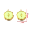 Pendentif éclair en acier inoxydable doré et émail vert 16x13mm pour bijoux DIY - Type C Éclair Jaune