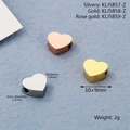 Herzförmige Charms aus Edelstahl in den Farben Silber, Gold und Roségold Finish - Flacher Stil(KLJ5857-Z) / Silber