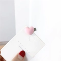 Sweet pink heart hair clip on white card packaging for girl aesthetic accessories - Pink Solid Heart