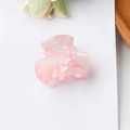 Pink marble pattern small hair claw clip with glossy finish for half-up hairstyles - Sakura Pink