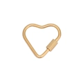 Golden heart-shaped screw clasp with textured locking nut for DIY jewelry making - Small Heart / Gold