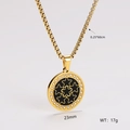 Details einer goldenen Halskette mit kristallbesetztem schwarzem Sternanhänger und Maßen - Gold Schwarzer Boden Sterne Stil (Stil 1) / 2,5 mm * 60 cm Kette