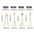 Cream silicone kitchen utensil set with cartoon animal heads for kids and toddlers - Mini Cartoon Kitchen Utensils 4-Piece Set