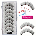 Reusable 5-magnet magnetic eyelash set MB12K-5 with applicator tool and silver case - MB12K-5 / 5 Pairs Eyelashes (No Tools)
