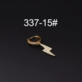 Exquisite gold lightning bolt hoop earring with micro-pave white zircon crystals - Lightning Style (337-15#)