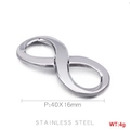 Ciondolo simbolo infinito in acciaio inossidabile argento, accessorio 40x16mm - 40*16mm / Color Acciaio