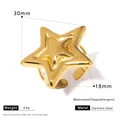 Dettaglio dell'anello a stella in acciaio dorato che mostra dimensioni e impermeabilità - Stile Stella (NB-R24427-G) / Oro