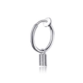 Silver clip-on earring for men featuring a dangling spiral spring and non-piercing design - Steel Color Spring Ear Clip
