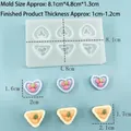 Halbtransparente 6-Loch Silikonform für Herz- und Kuchenformen mit genauen Maßen - Herz Obstkorb