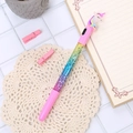 Penna gel unicorno rosa con sabbie mobili e sfumature arcobaleno con glitter - Penna Unicorno LED Sabbie Mobili Rosa
