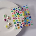 Macaron colorful 3D embossed nail stickers with funny smiley faces and jelly patterns - Polka Dot Expression Style (CO-022)