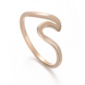 Anello minimalista in acciaio inossidabile a onde con finitura oro rosa lucido - US 7 / Oro rosa