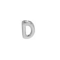 Polished silver letter D balloon bubble alphabet pendant for DIY necklaces - Letter D Pendant / White Gold