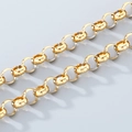 Golden 304 stainless steel round pearl chain with unique interlocking link design - 10mm Polished Gold Color