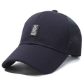 Cappellino da baseball in mesh blu scuro traspirante con patch logo golf sulla parte anteriore - Regolabile / Blu navy