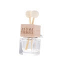 Car vent clip glass diffuser bottle with wooden cap and aroma therapy engraving - With English Label (AROMA THERAPIE)