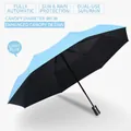 Light blue automatic folding umbrella with black coating and 96cm diameter - 8-Rib Automatic Black Glue / Light Blue-Black Glue
