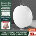 White round PE plastic cutting board, 38cm diameter, 7cm thickness, antibacterial surface - Diameter 38cm * Thickness 7cm / White