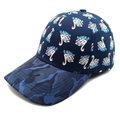 Casquette de baseball bleue avec motifs cygnes blancs et visière camouflage pour protection - M (56-58cm) / Bleu marine
