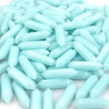 Close-up of light blue hexagonal crystal pillars for DIY jewelry and crafts - Luminous Blue