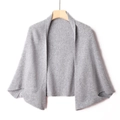 Grauer gestrickter Kaschmirschal Cardigan mit Ärmeln und weicher Wolltextur - Grau